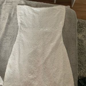 White sparkle body con dress!